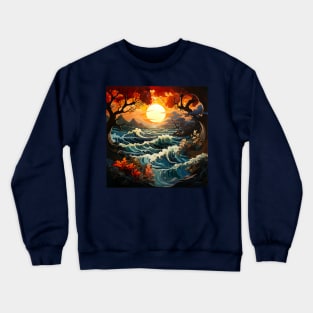 Waves ocean sunset 2 Crewneck Sweatshirt